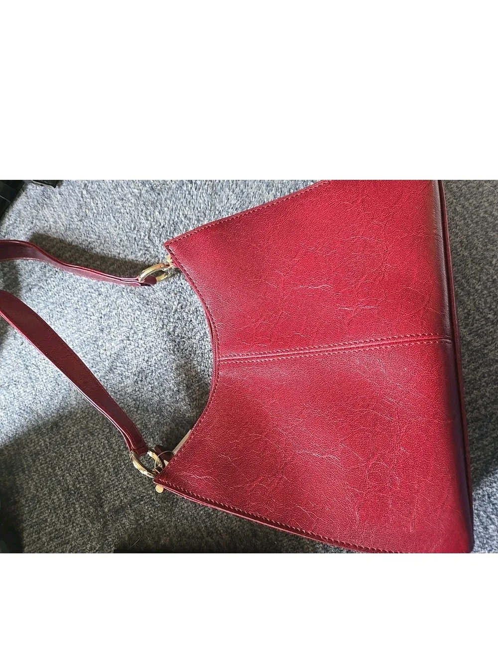 Liz Claiborne Burgundy Shoulder Bag with Gold Hardware